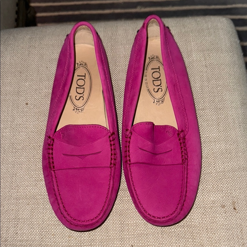 TODS Pink Suede Loafer 6 1/2